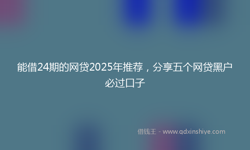 能借24期的网贷2025年推荐，分享五个网贷黑户必过口子