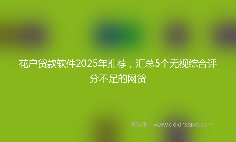花户贷款软件2025年推荐，汇总5个无视综合评分不足的网贷