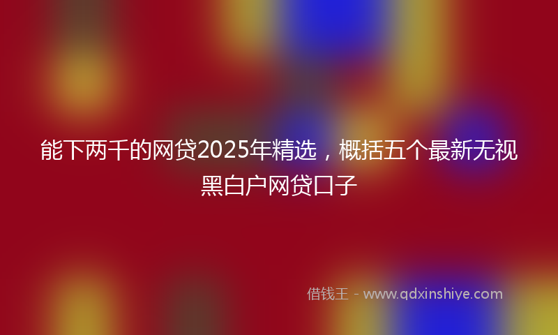 能下两千的网贷2025年精选，概括五个最新无视黑白户网贷口子