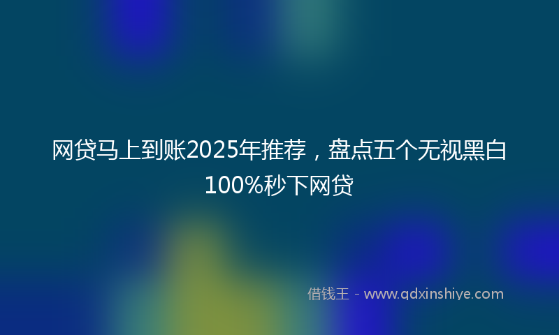 网贷马上到账2025年推荐，盘点五个无视黑白100%秒下网贷
