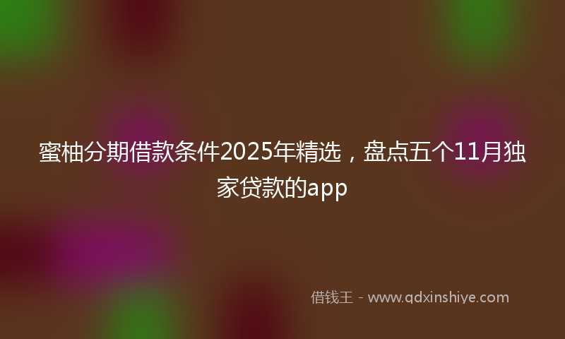 蜜柚分期借款条件2025年精选，盘点五个11月独家贷款的app