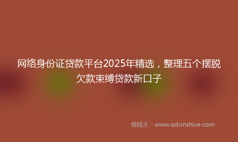 网络身份证贷款平台2025年精选，整理五个摆脱欠款束缚贷款新口子