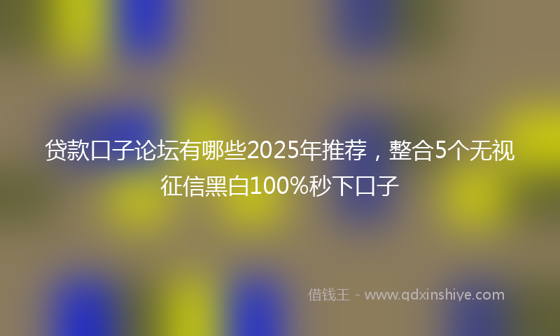 贷款口子论坛有哪些2025年推荐，整合5个无视征信黑白100%秒下口子