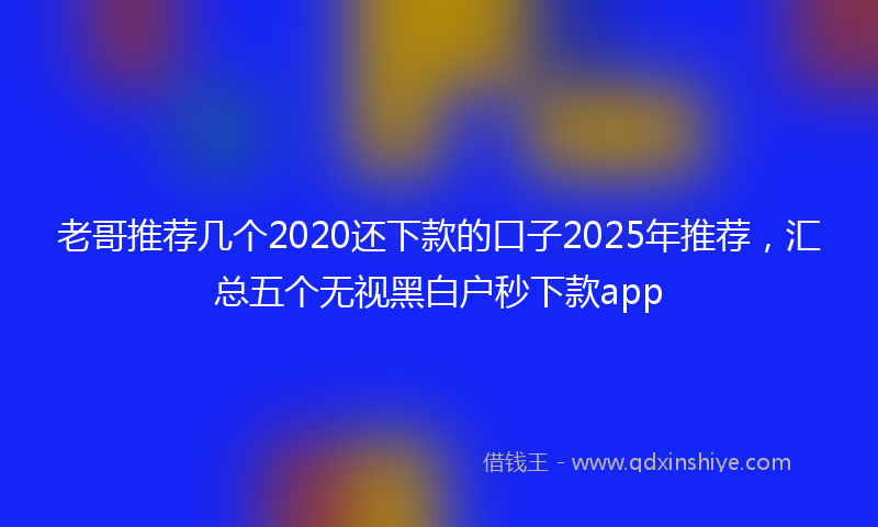 老哥推荐几个2020还下款的口子2025年推荐，汇总五个无视黑白户秒下款app