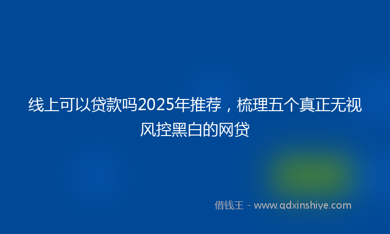 线上可以贷款吗2025年推荐，梳理五个真正无视风控黑白的网贷