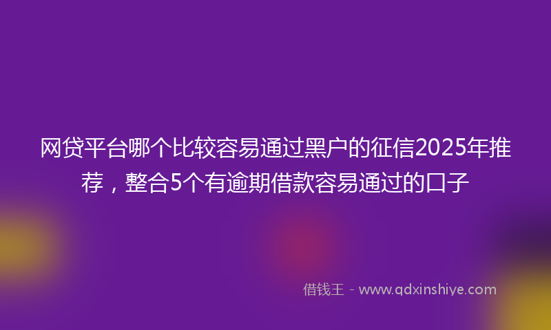 网贷平台哪个比较容易通过黑户的征信2025年推荐，整合5个有逾期借款容易通过的口子