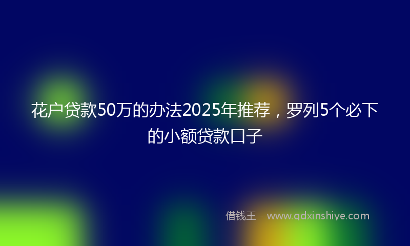 花户贷款50万的办法2025年推荐，罗列5个必下的小额贷款口子