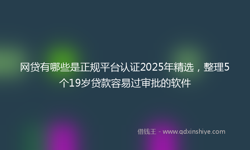 网贷有哪些是正规平台认证2025年精选，整理5个19岁贷款容易过审批的软件
