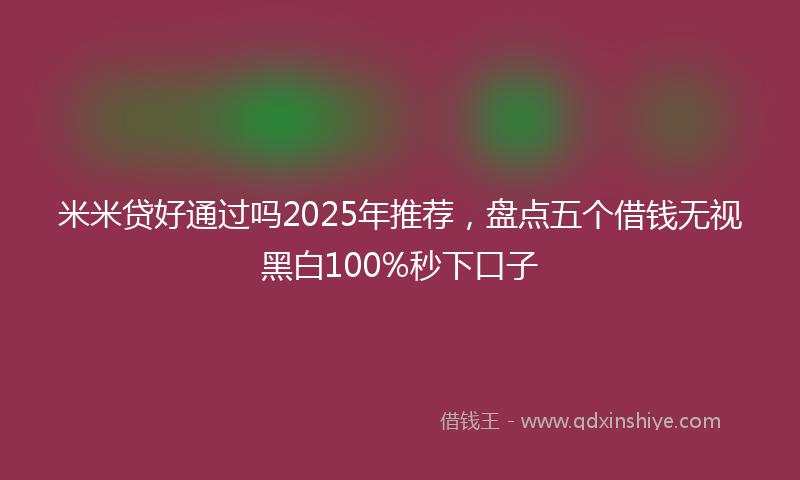 米米贷好通过吗2025年推荐，盘点五个借钱无视黑白100%秒下口子