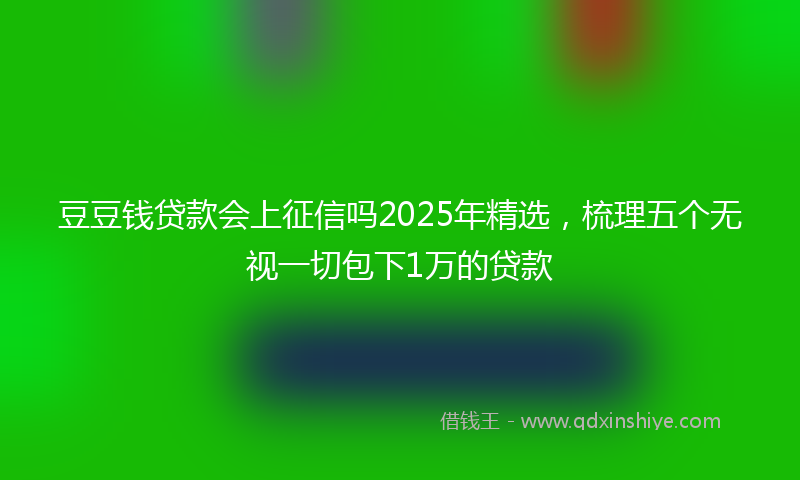 豆豆钱贷款会上征信吗2025年精选，梳理五个无视一切包下1万的贷款