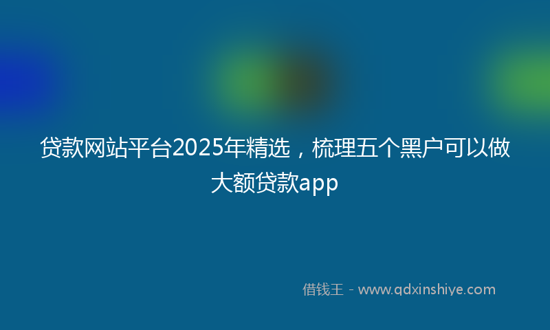 贷款网站平台2025年精选，梳理五个黑户可以做大额贷款app
