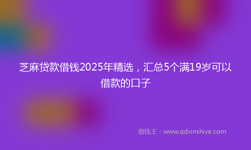 芝麻贷款借钱2025年精选，汇总5个满19岁可以借款的口子
