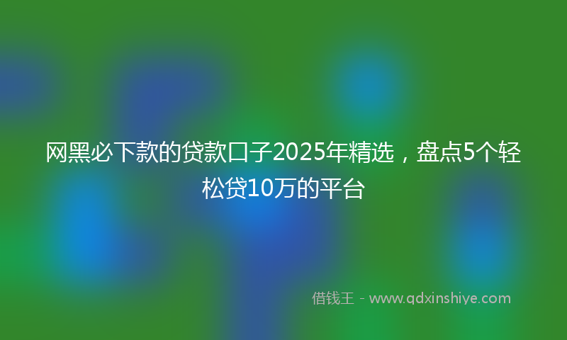 网黑必下款的贷款口子2025年精选，盘点5个轻松贷10万的平台