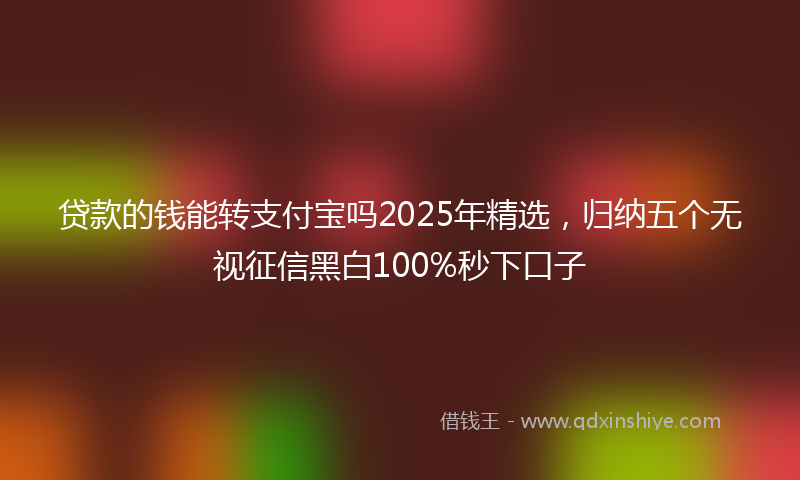 贷款的钱能转支付宝吗2025年精选，归纳五个无视征信黑白100%秒下口子