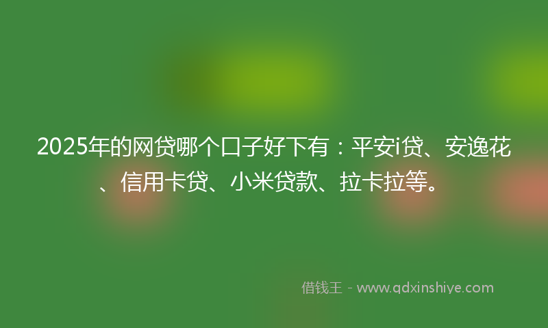 2025年的网贷哪个口子好下有：平安i贷、安逸花、信用卡贷、小米贷款、拉卡拉等。