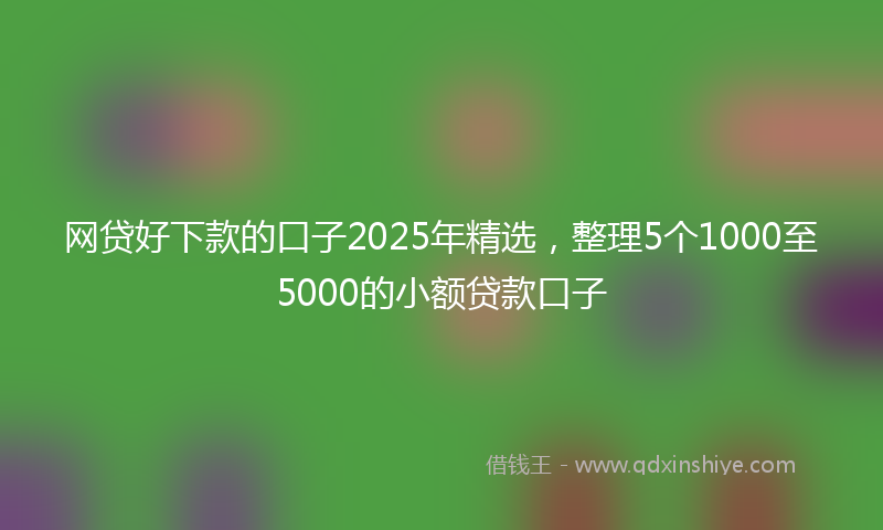 网贷好下款的口子2025年精选，整理5个1000至5000的小额贷款口子