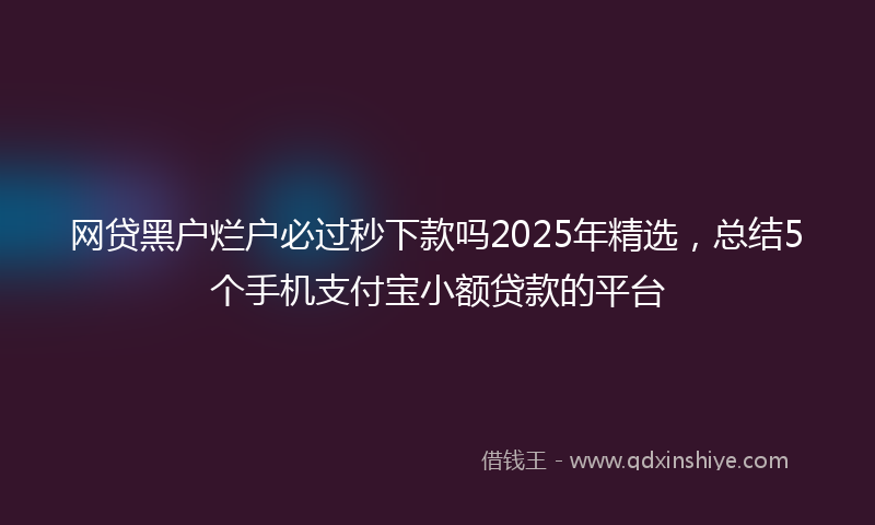 网贷黑户烂户必过秒下款吗2025年精选，总结5个手机支付宝小额贷款的平台