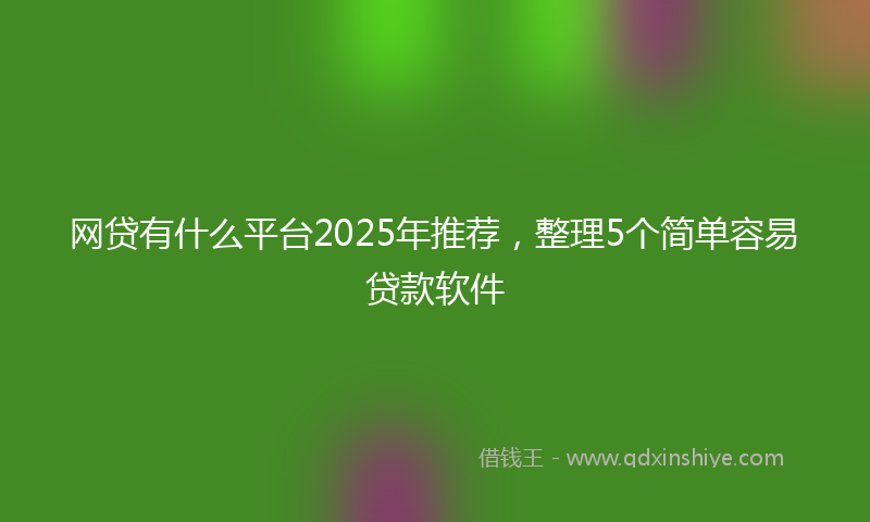 网贷有什么平台2025年推荐，整理5个简单容易贷款软件