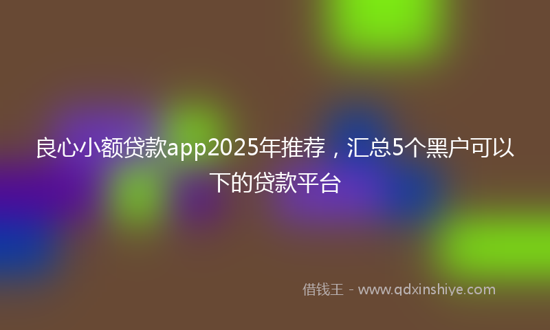 良心小额贷款app2025年推荐，汇总5个黑户可以下的贷款平台