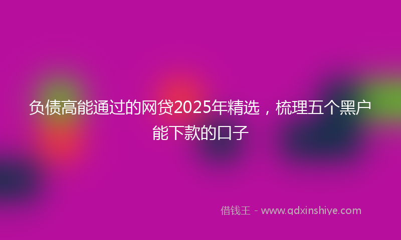 负债高能通过的网贷2025年精选，梳理五个黑户能下款的口子