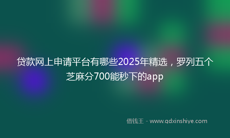 贷款网上申请平台有哪些2025年精选，罗列五个芝麻分700能秒下的app