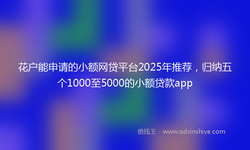 花户能申请的小额网贷平台2025年推荐,归纳五个1000至5000的小额贷款app