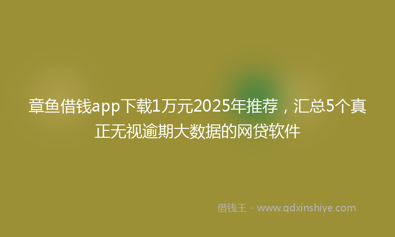章鱼借钱app下载1万元2025年推荐，汇总5个真正无视逾期大数据的网贷软件