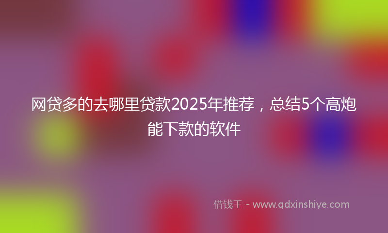 网贷多的去哪里贷款2025年推荐，总结5个高炮能下款的软件