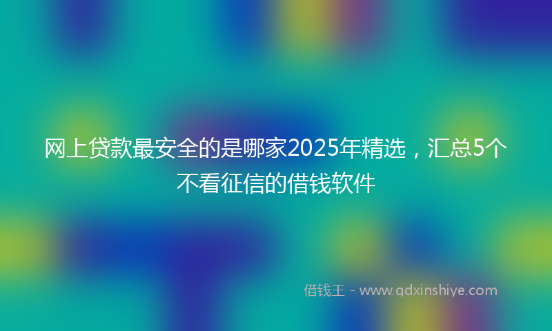 网上贷款最安全的是哪家2025年精选，汇总5个不看征信的借钱软件