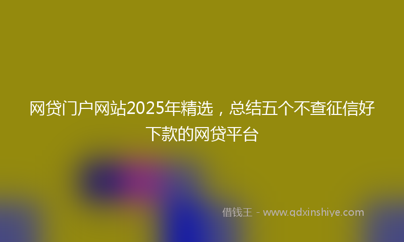 网贷门户网站2025年精选，总结五个不查征信好下款的网贷平台