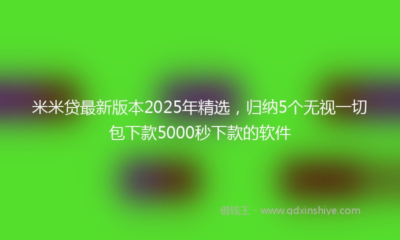 米米贷最新版本2025年精选，归纳5个无视一切包下款5000秒下款的软件