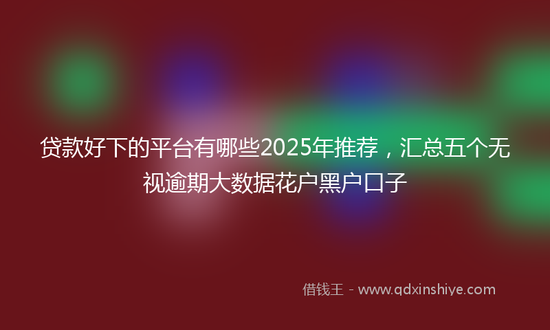 贷款好下的平台有哪些2025年推荐，汇总五个无视逾期大数据花户黑户口子