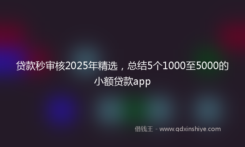 贷款秒审核2025年精选，总结5个1000至5000的小额贷款app