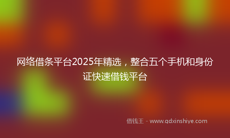 网络借条平台2025年精选，整合五个手机和身份证快速借钱平台