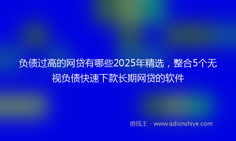 负债过高的网贷有哪些2025年精选，整合5个无视负债快速下款长期网贷的软件