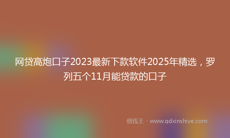 网贷高炮口子2023最新下款软件2025年精选，罗列五个11月能贷款的口子