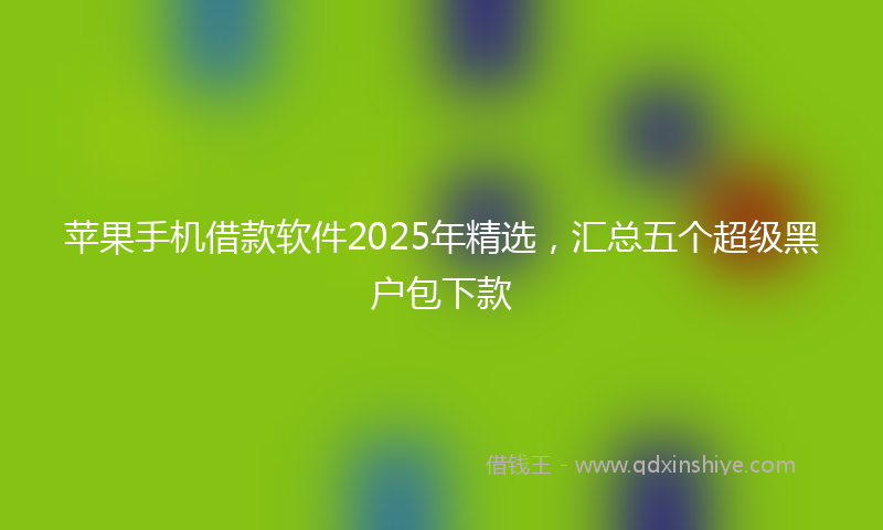 苹果手机借款软件2025年精选，汇总五个超级黑户包下款