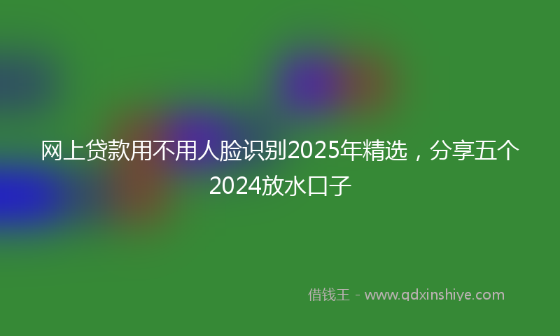 网上贷款用不用人脸识别2025年精选，分享五个2024放水口子