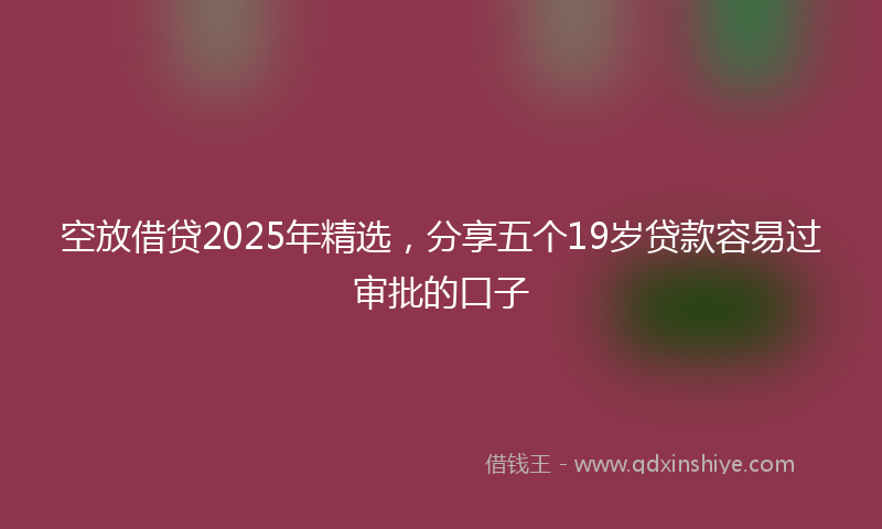 空放借贷2025年精选，分享五个19岁贷款容易过审批的口子