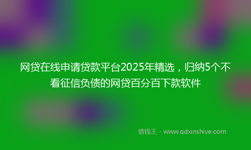 网贷在线申请贷款平台2025年精选，归纳5个不看征信负债的网贷百分百下款软件
