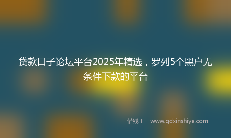贷款口子论坛平台2025年精选，罗列5个黑户无条件下款的平台