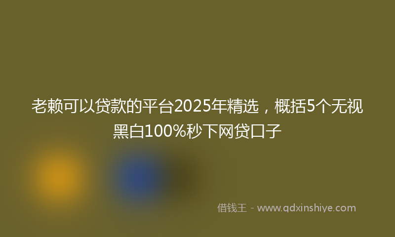 老赖可以贷款的平台2025年精选，概括5个无视黑白100%秒下网贷口子