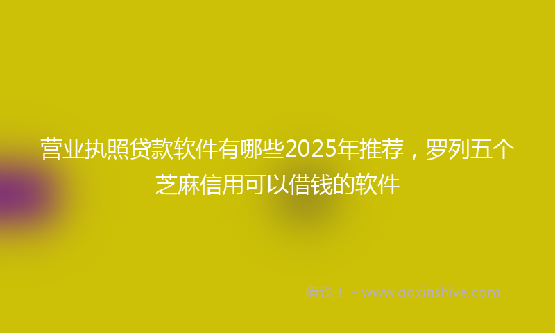 营业执照贷款软件有哪些2025年推荐，罗列五个芝麻信用可以借钱的软件