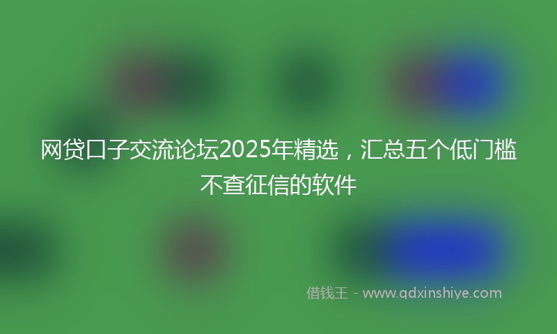 网贷口子交流论坛2025年精选，汇总五个低门槛不查征信的软件