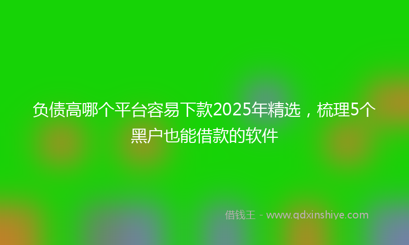 负债高哪个平台容易下款2025年精选，梳理5个黑户也能借款的软件