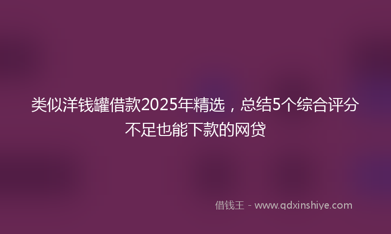 类似洋钱罐借款2025年精选，总结5个综合评分不足也能下款的网贷