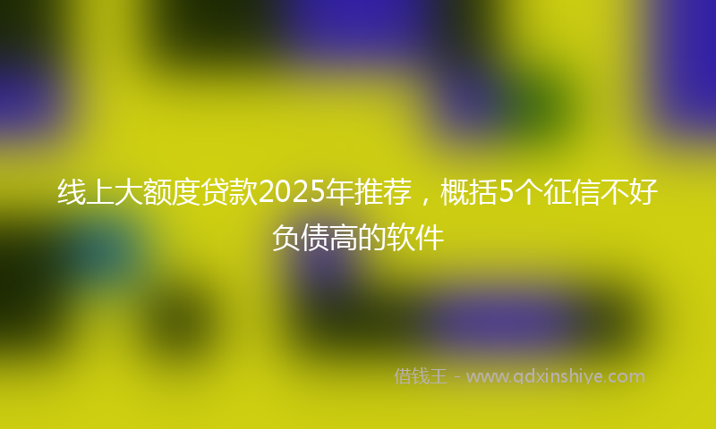 线上大额度贷款2025年推荐，概括5个征信不好负债高的软件