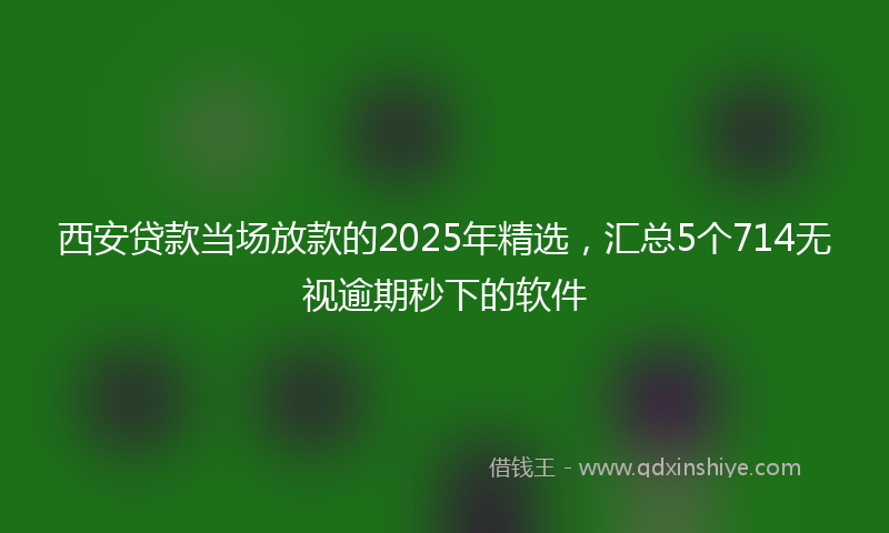 西安贷款当场放款的2025年精选，汇总5个714无视逾期秒下的软件