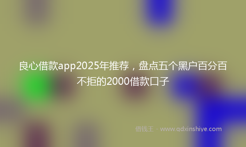 良心借款app2025年推荐，盘点五个黑户百分百不拒的2000借款口子