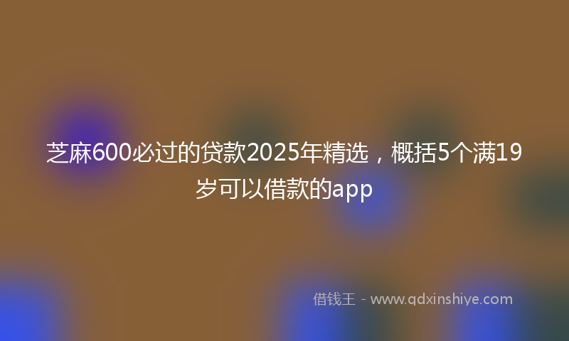 芝麻600必过的贷款2025年精选，概括5个满19岁可以借款的app